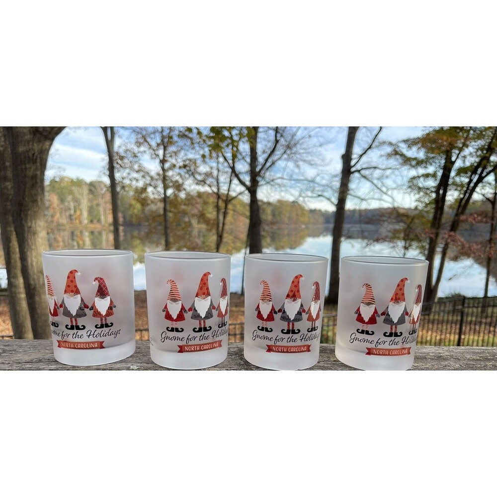 Alberto Culver Gnome for the Holidays North Carolina Bar Juice Glasses Set of 4